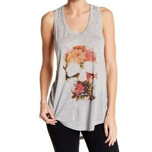 Haute Hippie Rosy Skull Racerback Tank Top